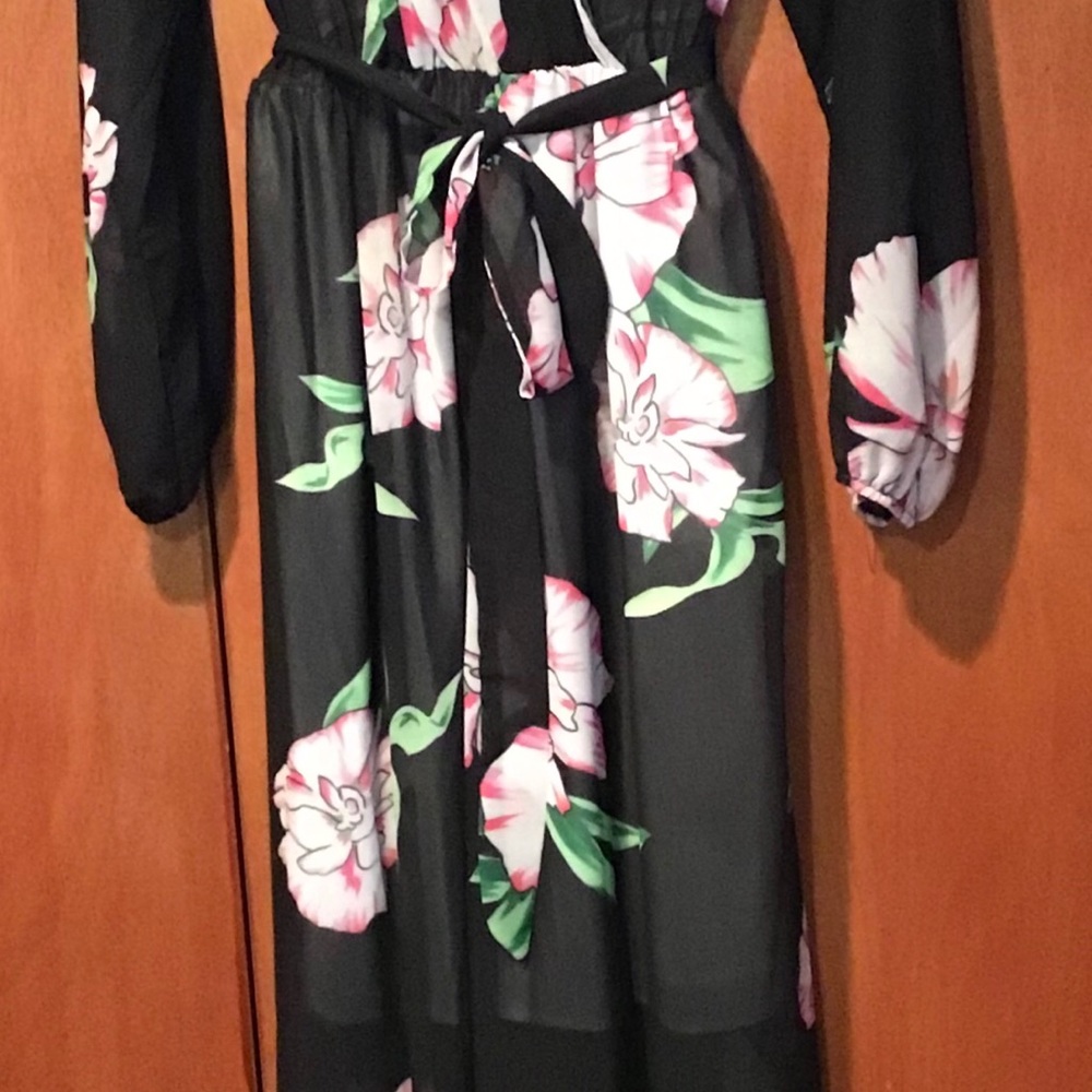 Sheer long sleeve maxi dress.